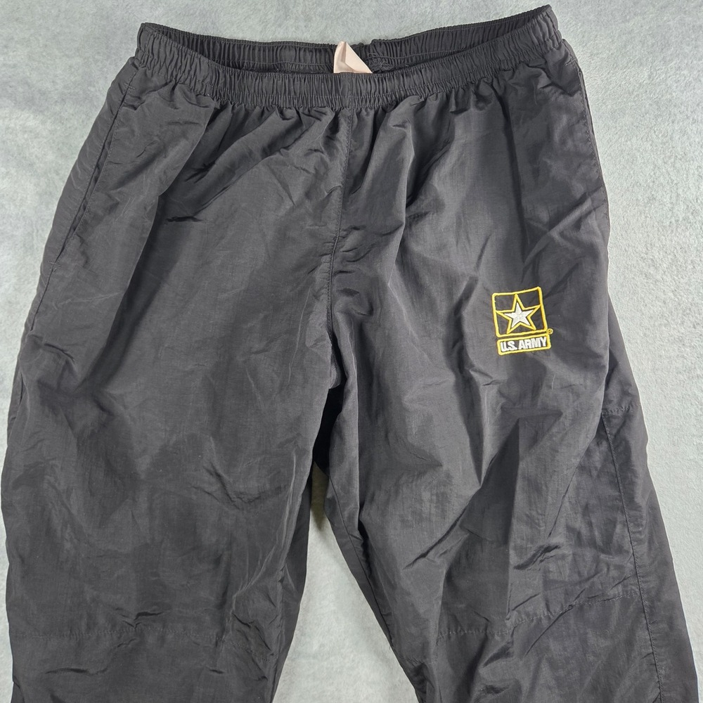 U.S. Army Track Pants Men Small Black Nylon Military PT Training Joggers